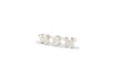 Silver 'MOM' earrings on a white background