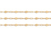 Gold chain with floral links on a white background