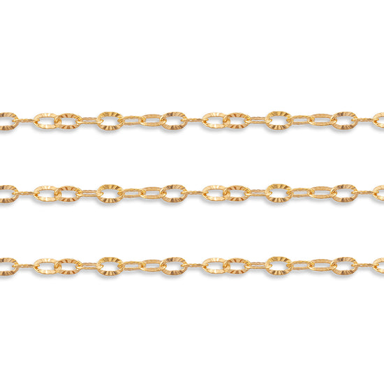 Gold chain on a white background