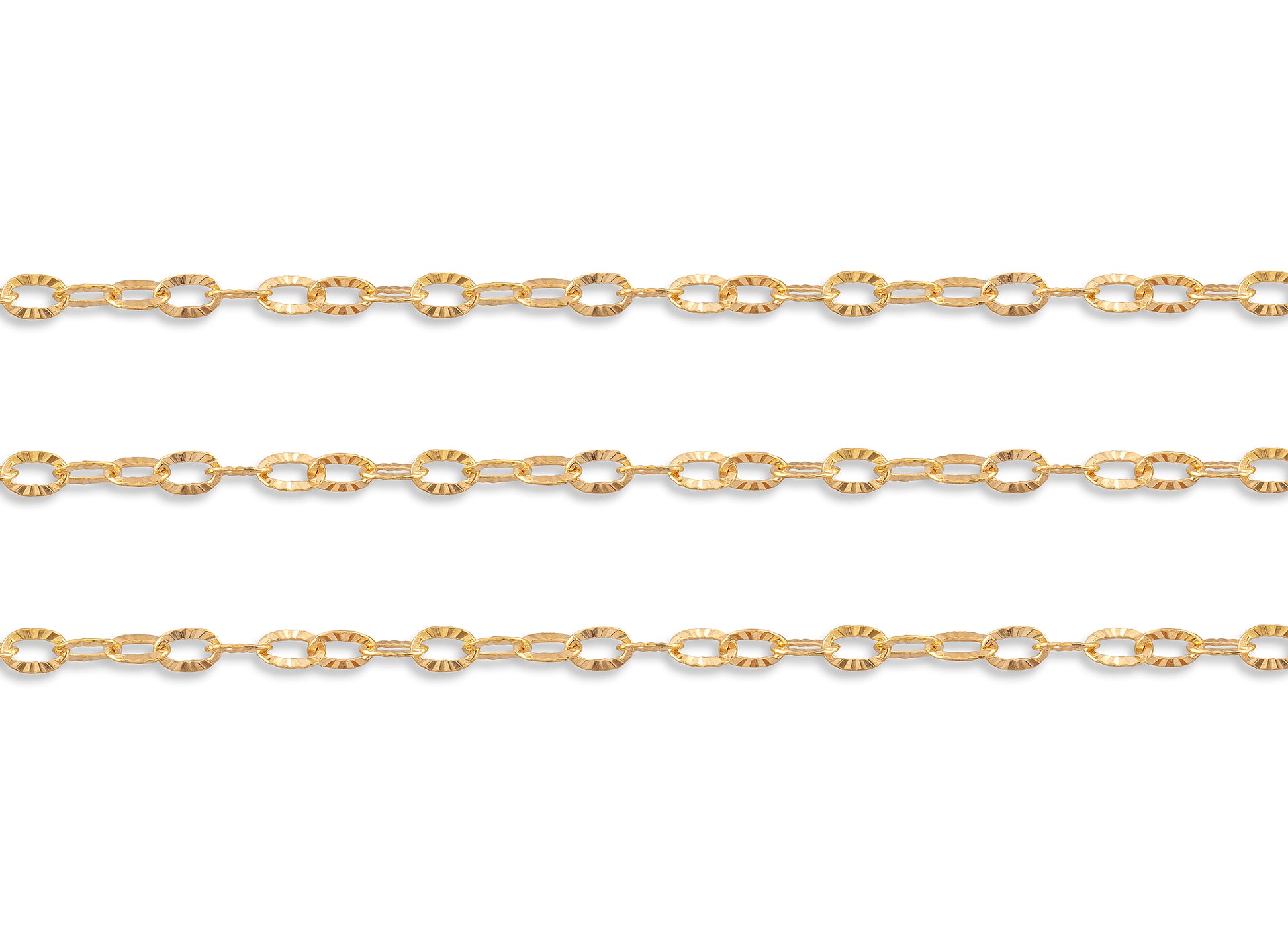 Gold chain on a white background