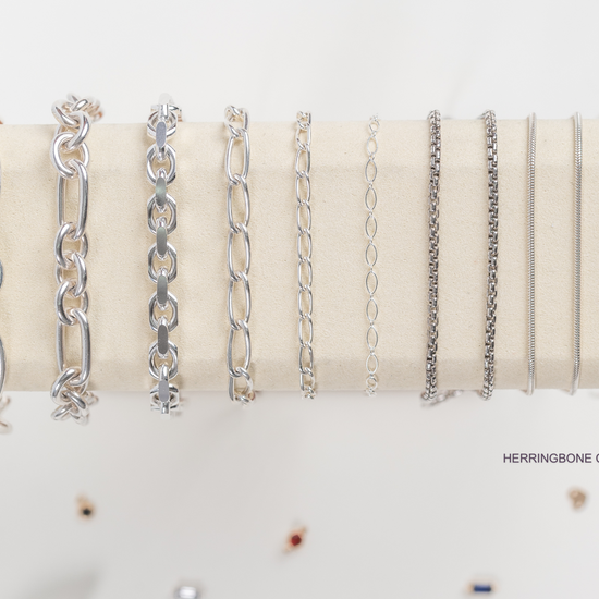 Sterling Silver 1.55mm Herringbone Chain RIVA Precision 