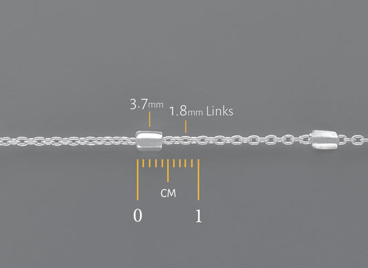 3.66mm Cylindrical Satellite Chain By the Inch