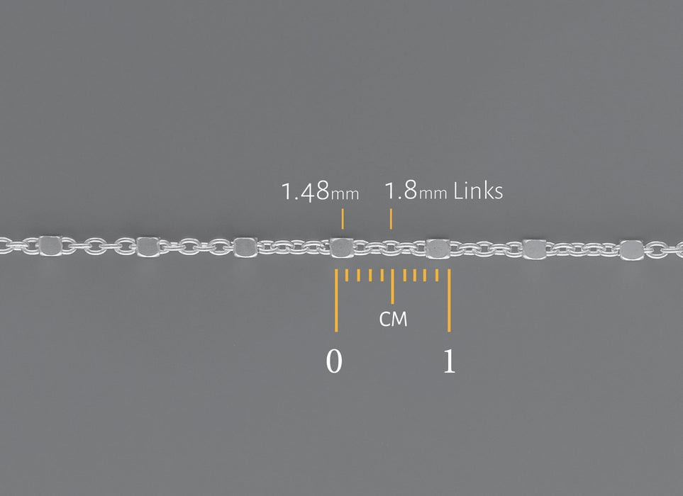 1.48mm Square Satellite Chain By the Inch