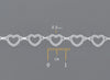8.8mm Heart Connector Chain By the Inch