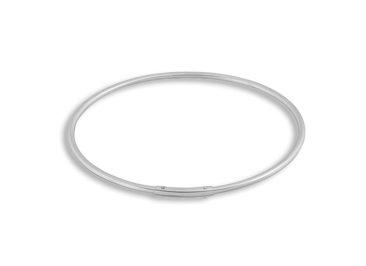 Silver bangle on a white background