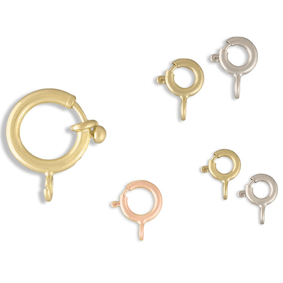 Set of gold and rose gold spring ring clasps components 