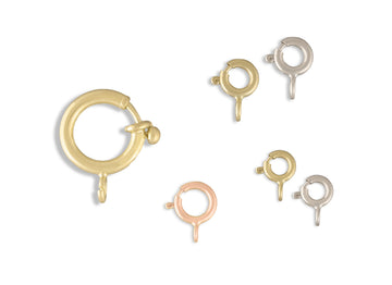 Set of gold and rose gold spring ring clasps components 