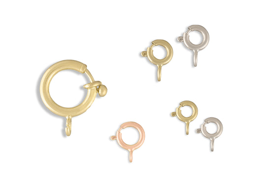 Set of gold and rose gold spring ring clasps components 