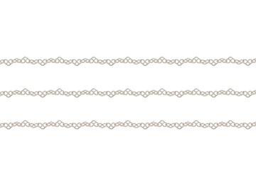 4mm Stylized Heart Chain By the Inch