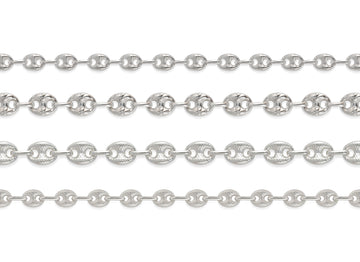 Silver mariner chain on a white background