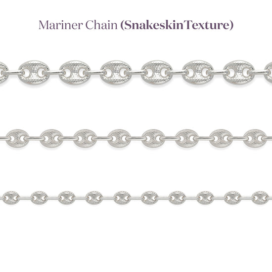 Mariner chain with snakeskin texture on a white background