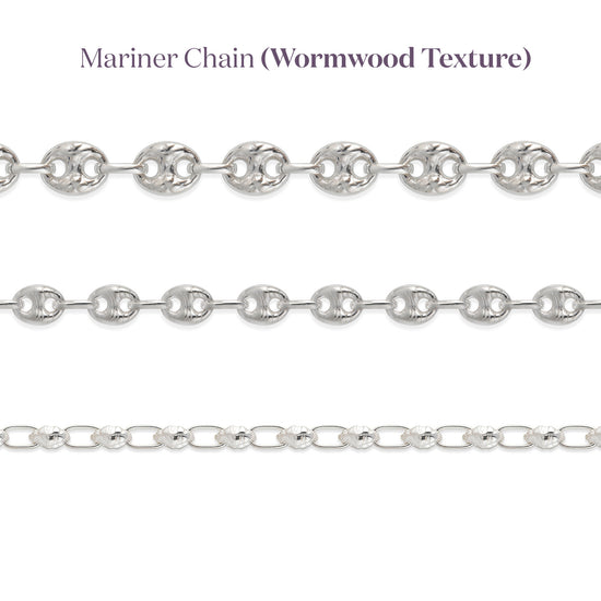Mariner chain with wormwood texture on a white background