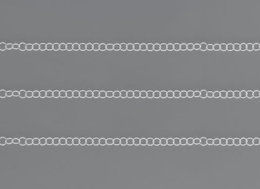 3.46MM, 3.5mm Cable Chain By the Inch Sterling Silver Necklace Jewelry Riva Ethical Bulk Made in USA, Brooklyn NY