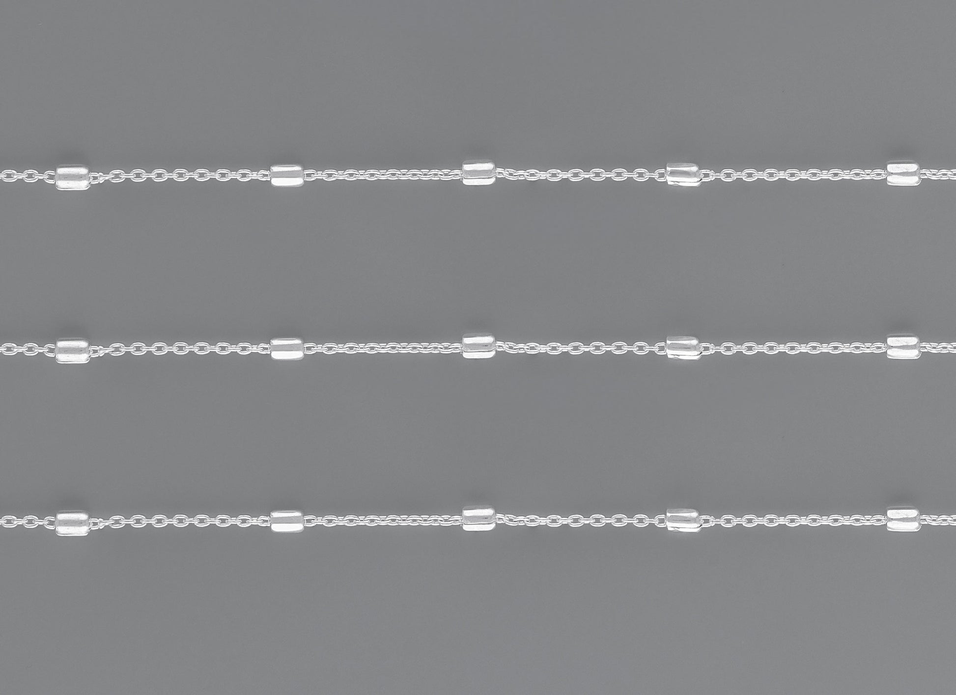 3.66mm Cylindrical Satellite Chain By the Inch Sterling Silver Necklace Jewelry Riva Ethical Bulk Made in USA, Brooklyn NY