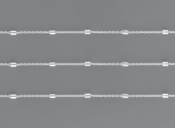 3.66mm Cylindrical Satellite Chain By the Inch Sterling Silver Necklace Jewelry Riva Ethical Bulk Made in USA, Brooklyn NY