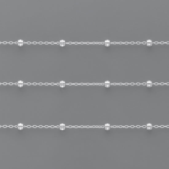 4mm Disco Ball Satellite Chain By the Inch Sterling Silver Necklace Jewelry Riva Ethical Bulk Made in USA, Brooklyn NY