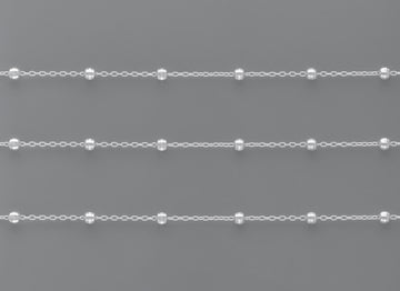 4mm Disco Ball Satellite Chain By the Inch Sterling Silver Necklace Jewelry Riva Ethical Bulk Made in USA, Brooklyn NY