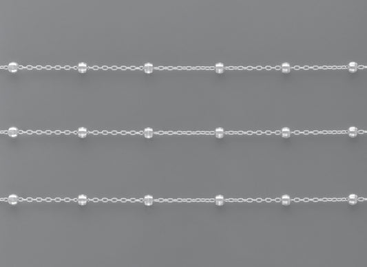 4mm Disco Ball Satellite Chain By the Inch Sterling Silver Necklace Jewelry Riva Ethical Bulk Made in USA, Brooklyn NY