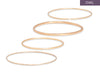Set of gold permanent bangles on a white background