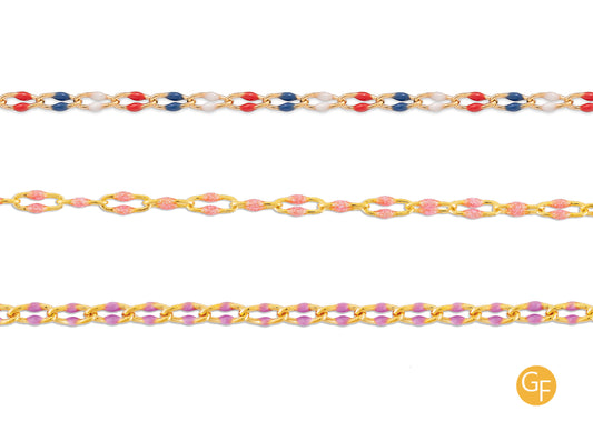 3mm Enameled Paperclip Chain By the Inch