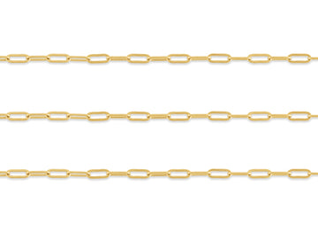 1.50mm Flat-Wire Paper Clip Chain By the Inch