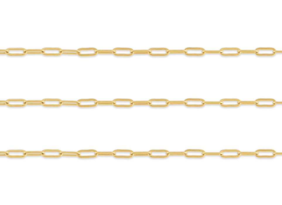 1.50mm Flat-Wire Paper Clip Chain By the Inch