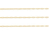 A close-up image of a 0.96mm flat-wire paper clip chain made of 14K gold.