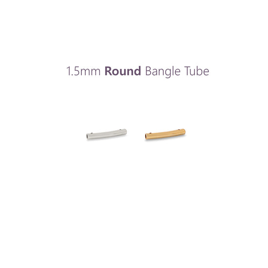 Two 1.5mm permanent bangle tubes, one silver and one gold, RIVA Precision