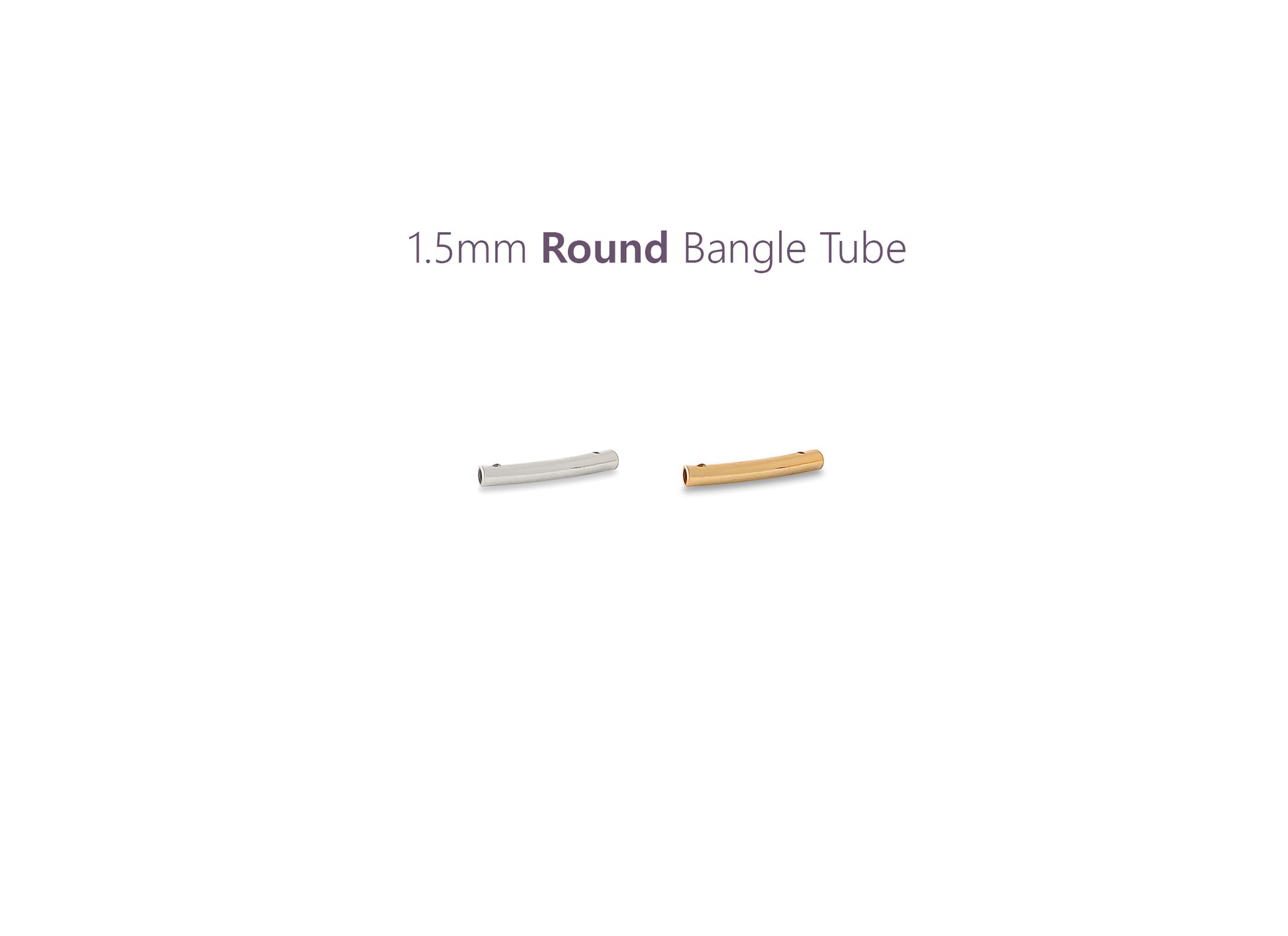 Two 1.5mm permanent bangle tubes, one silver and one gold, RIVA Precision