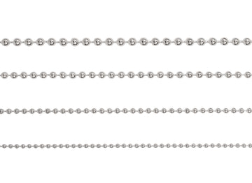 2.35mm, 1.8mm, 1.5mm, 1.2mm Bead Chains By the Inch Sterling Silver Necklace Jewelry Riva Ethical Bulk Made in USA, Brooklyn NY