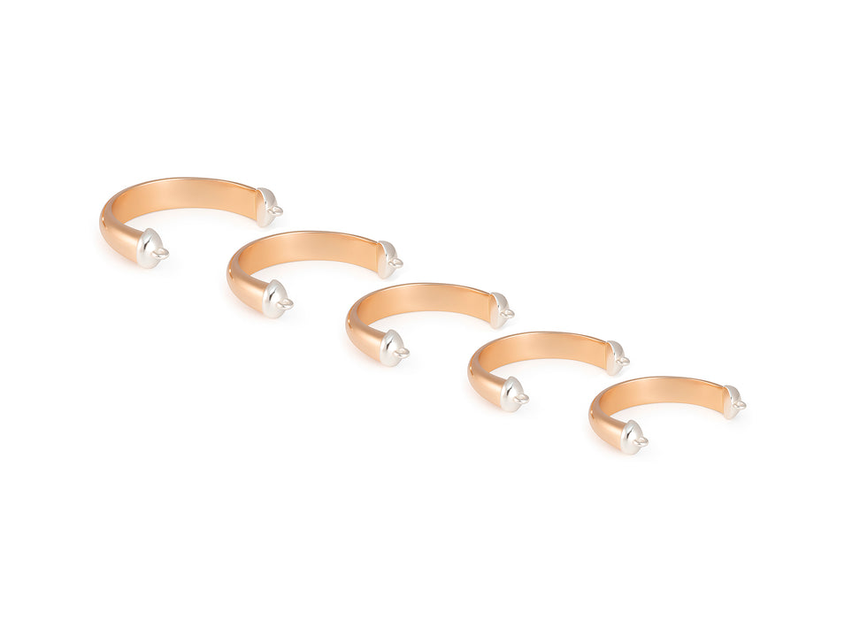 Domed Permanent Cuff Rings