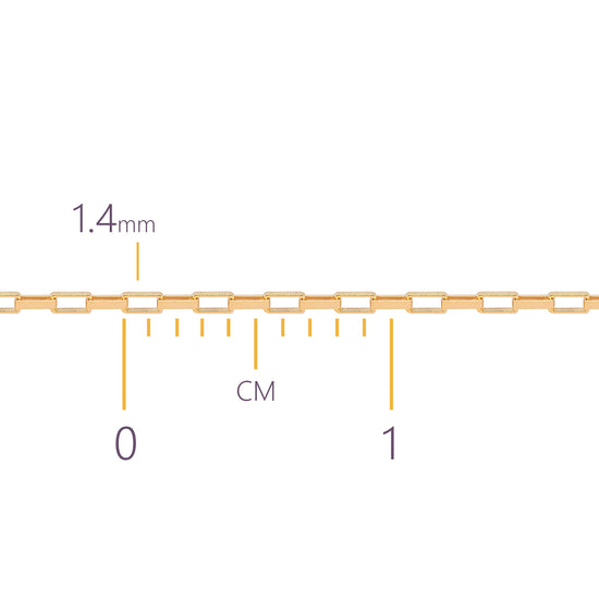 Gold bracelet with measurement scale on a white background