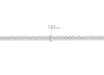 Silver chain with a thickness measurement of 1.61mm on a white background
