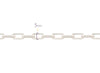 Silver chain with a 5mm link measurement on a white background