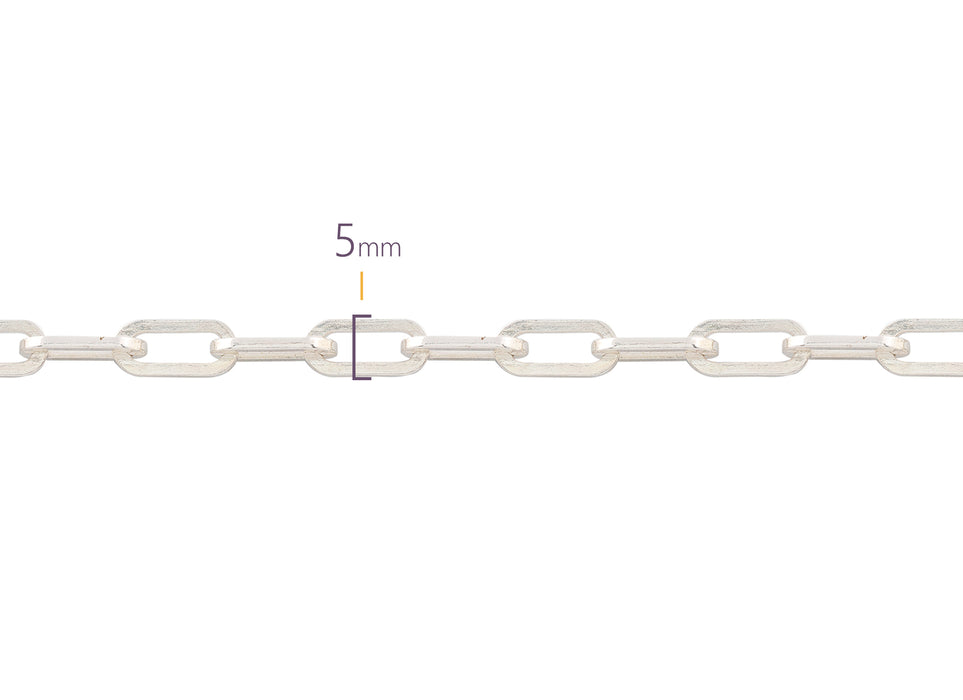 5.12mm Flat Paper Clip Chain By the Inch