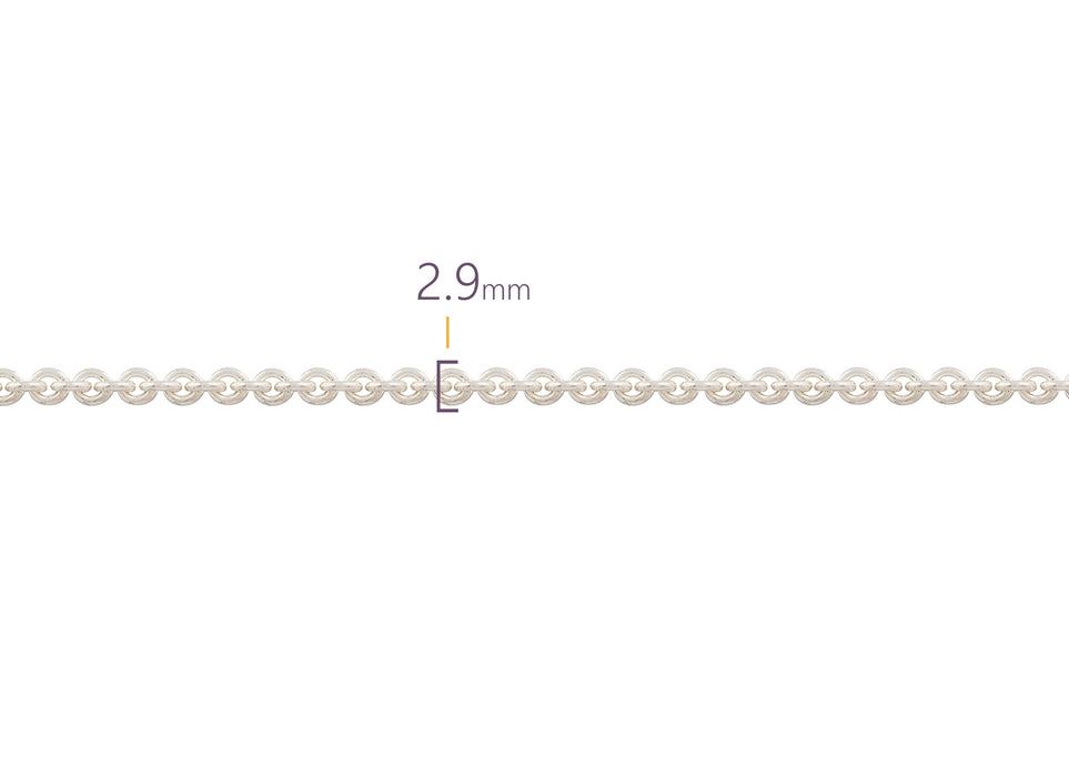 2.9mm Sterling Silver Cable Chain By the Inch