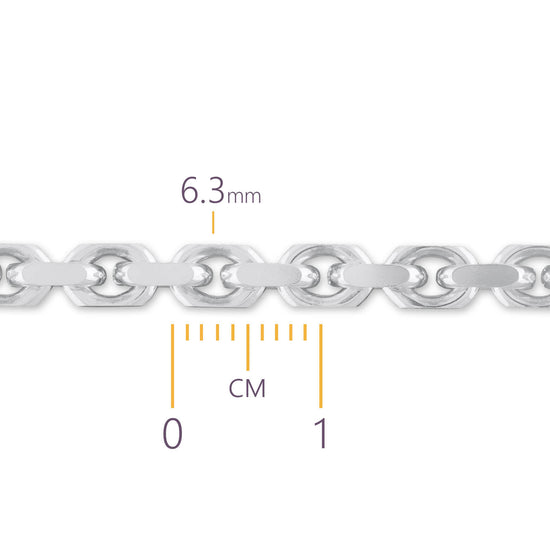 Sterling Silver 6.3mm Diamond Cut Rolo Chain RIVA Precision 