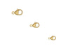Three oval lobster claw clasps in 14K gold displayed against a white background.