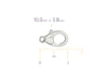 Lobster Claw Clasp in Platinum