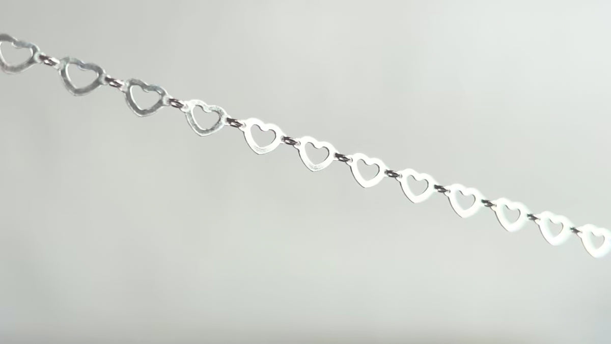 Sterling Silver 8.8mm Heart Connector Chain RIVA Precision