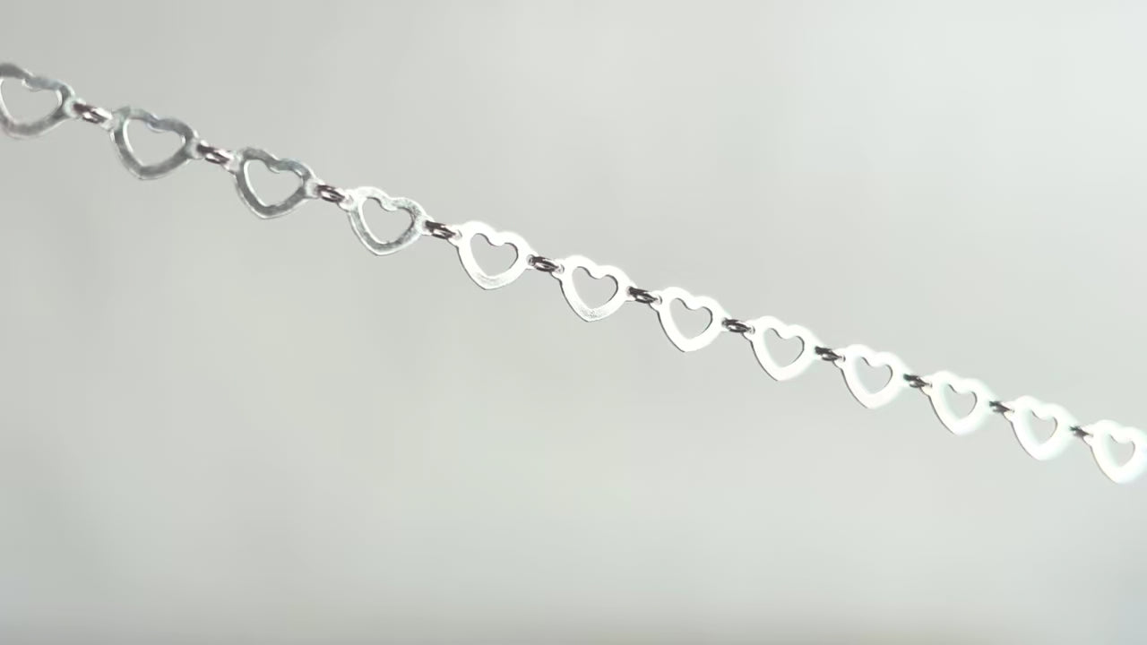 Sterling Silver 8.8mm Heart Connector Chain RIVA Precision