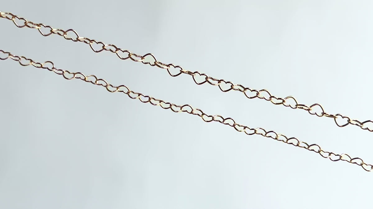 Gold Filled Heart Link Chain By The Inch RIVA Precision 