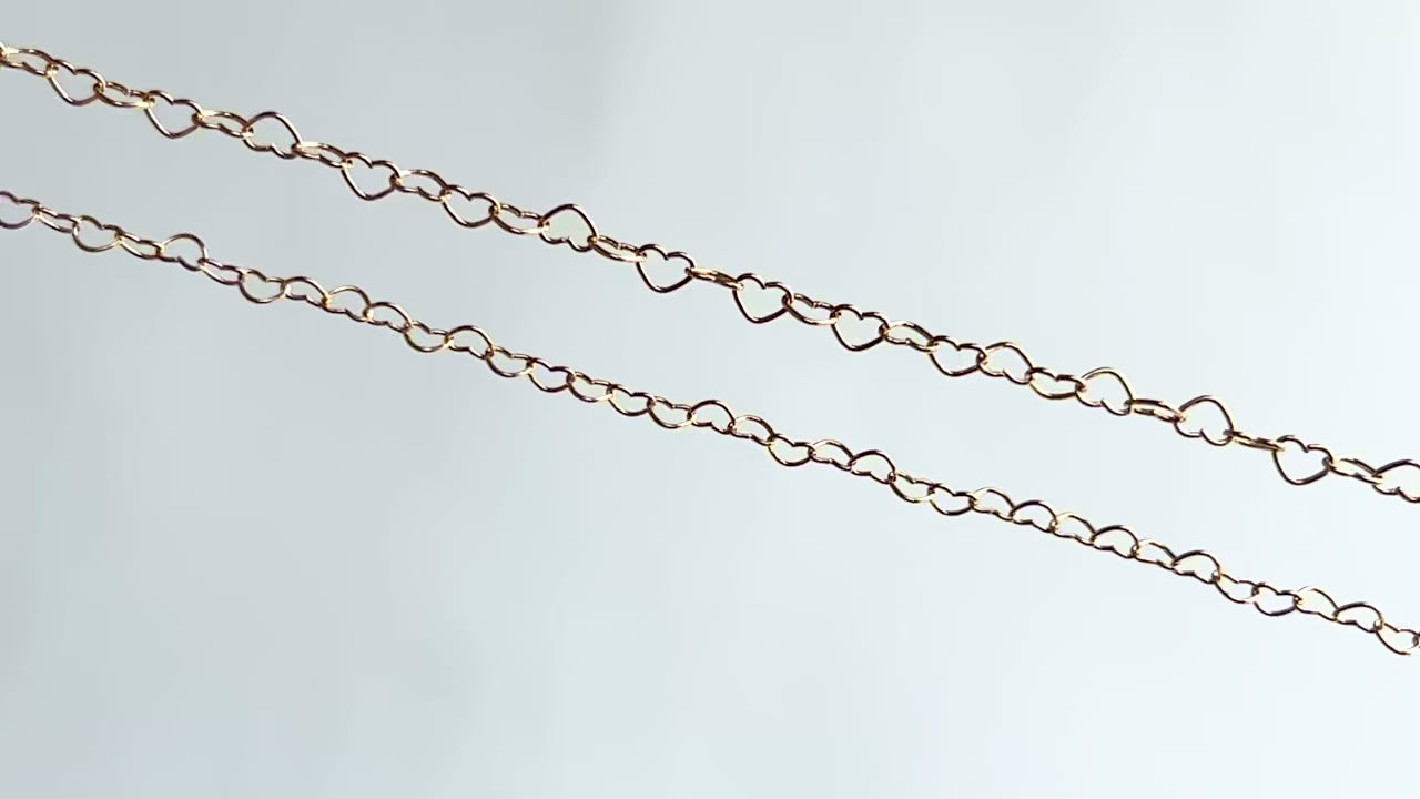 Gold Filled Heart Link Chain By The Inch RIVA Precision 