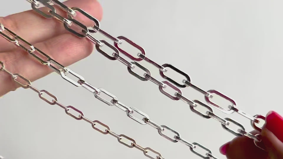 Sterling Silver 5.12mm Flat Paper Clip Chain RIVA Precision