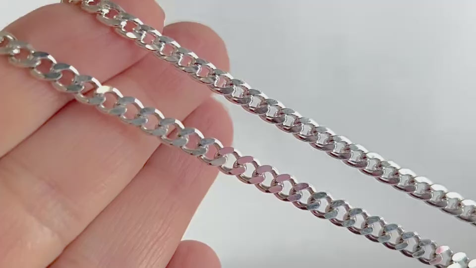 Sterling Silver 4.8mm Curb Chain  RIVA Precision