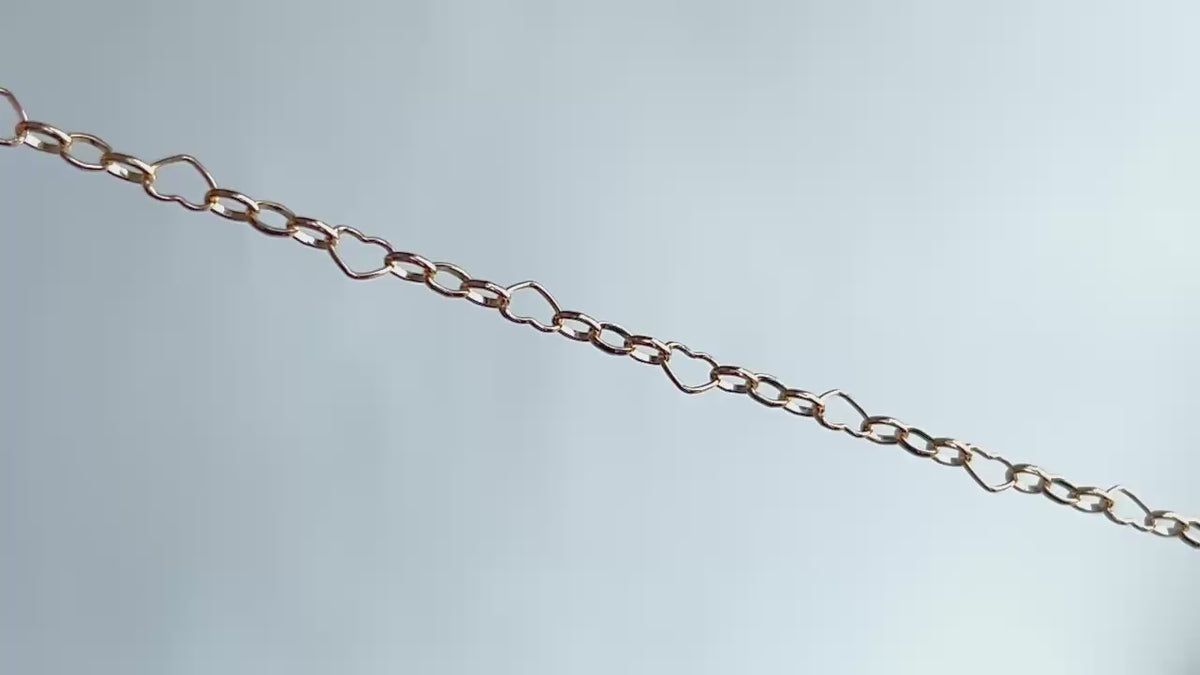 Gold Filled 5.70mm Heart Mixed Link Chain RIVA Precision