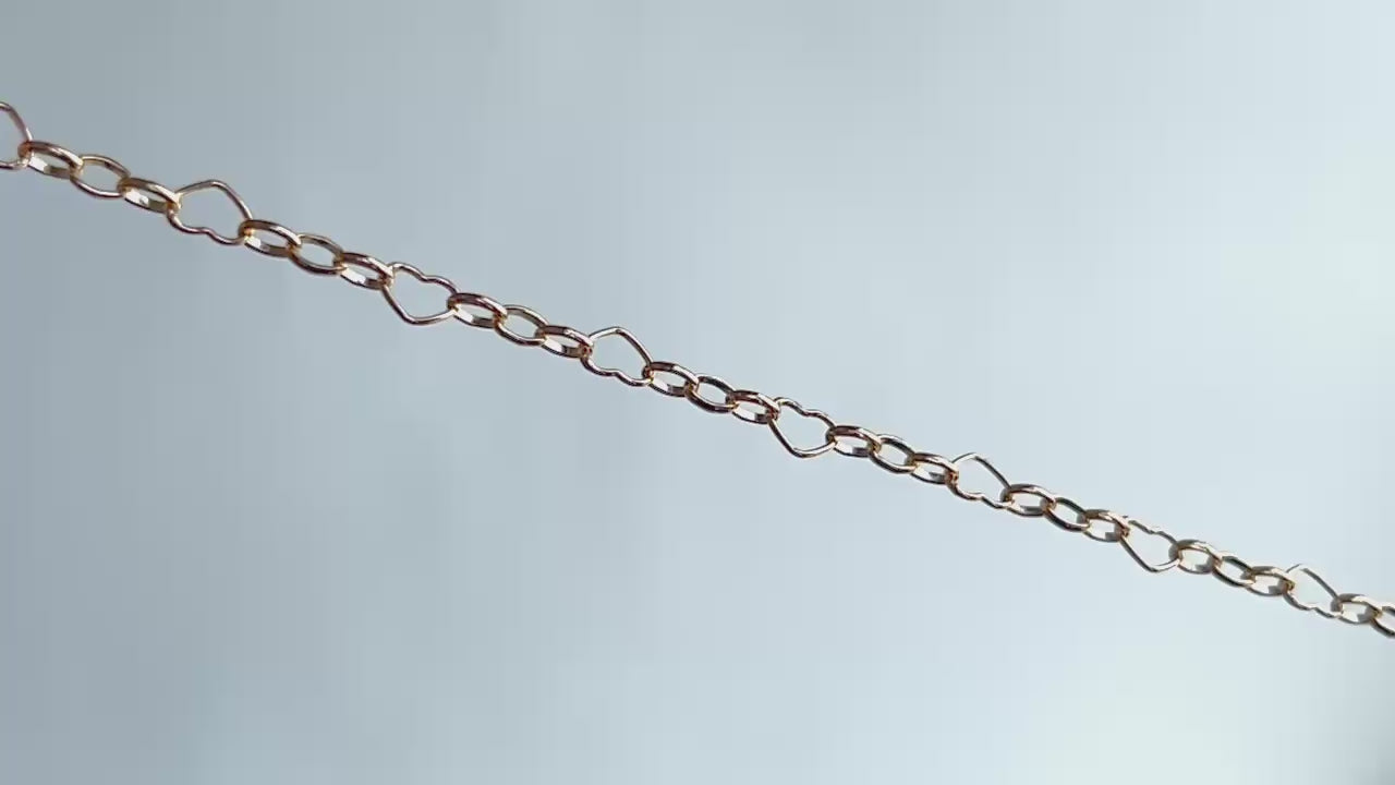 Gold Filled 5.70mm Heart Mixed Link Chain RIVA Precision