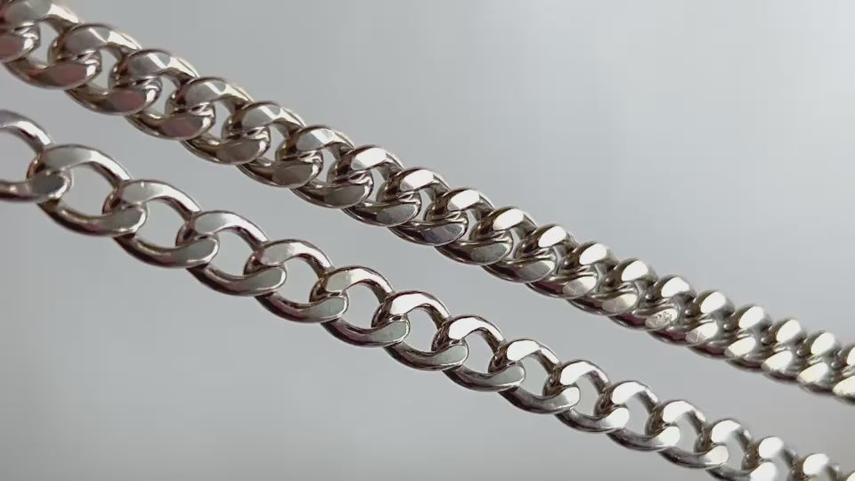Sterling Silver 9.7mm Curb Chain RIVA Precision 