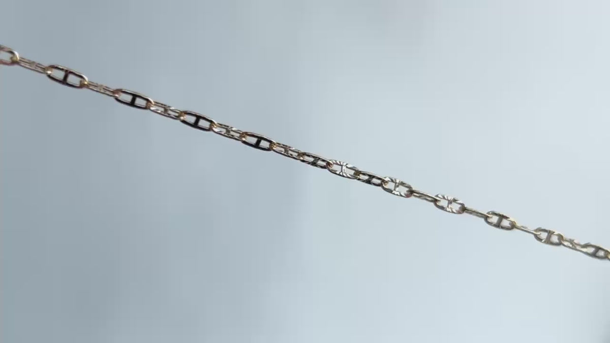Gold Filled 2.75mm Textured Mariner Chain RIVA Precision 