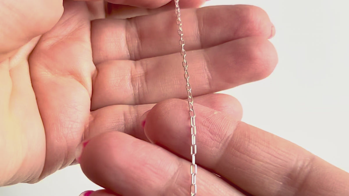 1.7mm Round-Wire Paper Clip Chain in Sterling Silver RIVA Precision 